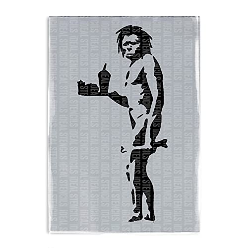 Pochoir Banksy de grande taille A2 lavable pour peinture murale et décoration maison