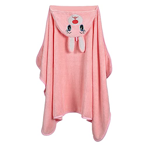 Serviette de Bain Bébé, Coton Doux Serviette de Bain Bebe Enfant Fille Garçon Motifs Animaux Mignons Cape de Bain Bébé et Sortie de Bain Bébé Enfant, 1-7 Ans, 70 x 115cm Cover