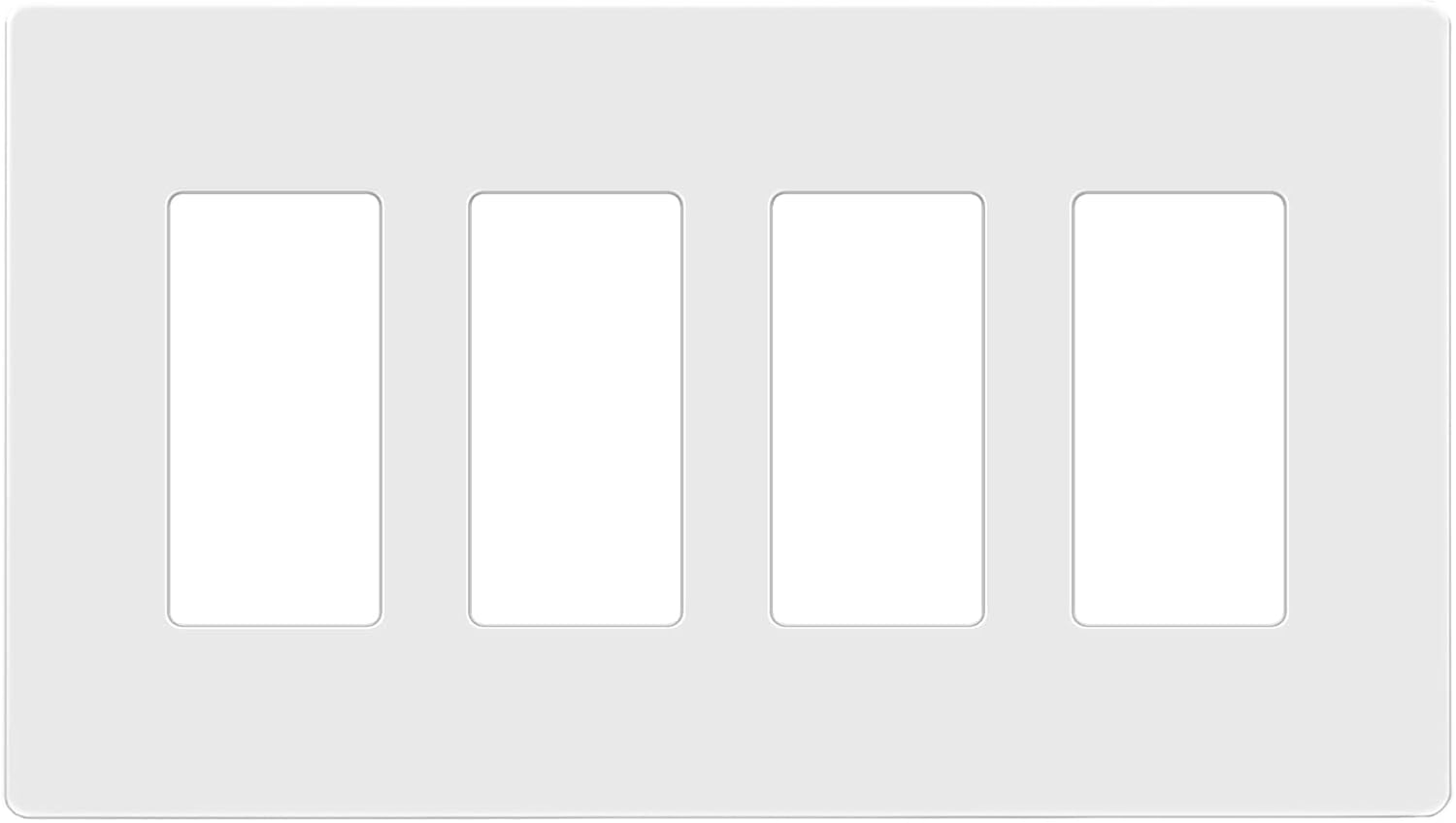 ENERLITES Ag+ Decorator Switch Cover, Screwless Wall Plate, Mid-Size 1-Gang 4.88" x 3.11", Unbreakable Polycarbonate Thermoplastic, UL Listed, SI8831MA-W-5PCS, White, 5 Pack