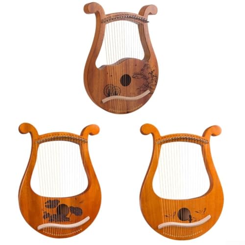 Arpa de lira de 19 cuerdas, instrumento musical de madera de mayo con llave de afinación, cuerdas de repuesto y caja de resonancia portátil, ideal para principiantes