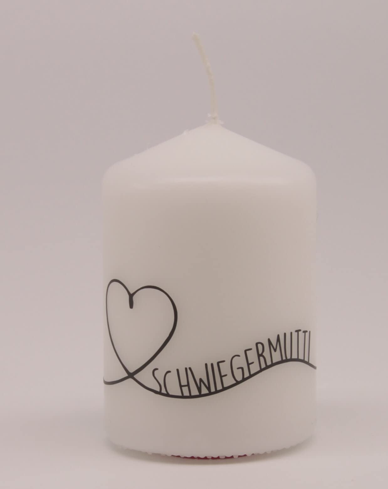 kerzilein Velas pequeñas de 8 x 6 cm, color blanco/antracita, corazón de Schweigermutti; velas pequeñas de 8 x 6 cm