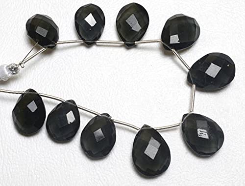 Quartz hydro noir perles facettées poire 16-18mm haut de gamme pour création bijoux fins