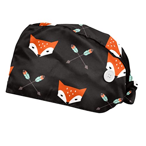 Casquettes de travail respirantes JDEZ lot de 2 chapeaux bouffants à motif renard