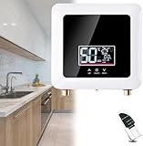HSRG Calentador De Agua Instantáneo, Mini Calentador De Agua Eléctrico Sin Tanque De 7500 W con Pantalla LCD, para Fregaderos, Ducha Residencial para Toda La Casa, Sistema De Calentador De Agua