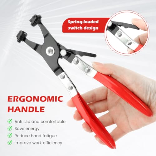 Alicate de braçadeira de mangueira, ferramenta de braçadeira de mangueira com faixa plana giratória,