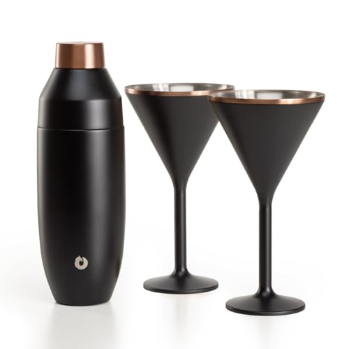SNOWFOX’s Newport Collection, Premium Martini & Shaker Set, Vacuum Insulated