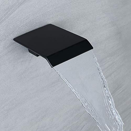 Mitigeur de baignoire à poignée unique cascade noir mat durable