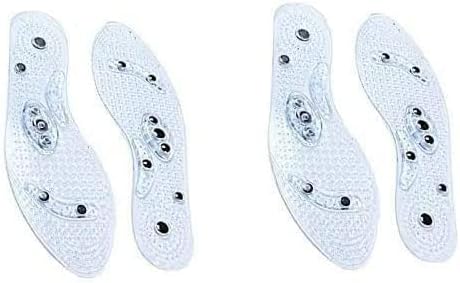 Massaging Insoles, Acupressure Magnetic Massage Foot Therapy Reflexology Pain Relief Shoe Insoles 2 Pair Washable and Cutable (Women and Men)