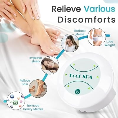LeCuag Ionic Foot Bath Detox Machine, Ion Foot Spa Detox Machine for Home Use, Ionic Foot Cleanse System with 100 Foot Bath Liners, 2 Ion Arrays