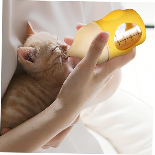 Abaodam Babyflasche Welpenflasche 80 Ml aus Bpa Freiem Kunststoff mit Milchflussventil für Neugeborene Katzen und Welpen in Reisegröße