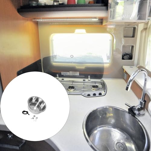 Évier à vaisselle simple en inox rond pour petites cuisines et studios - 3