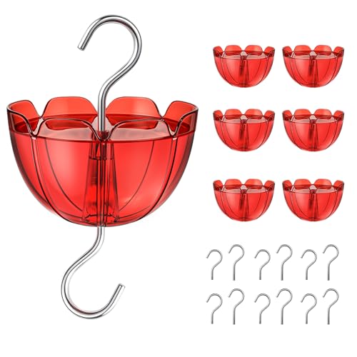 6-Pack Hummingbird Feeder Ant Guard-Large Ant Moat for Hummingbird Feeders, Outdoor Ant-Proof Handing Feeders Accessories,Twist & Clean Ant Guard,6 Ant Motes for Healthy Birds with Level Window(6 Set)