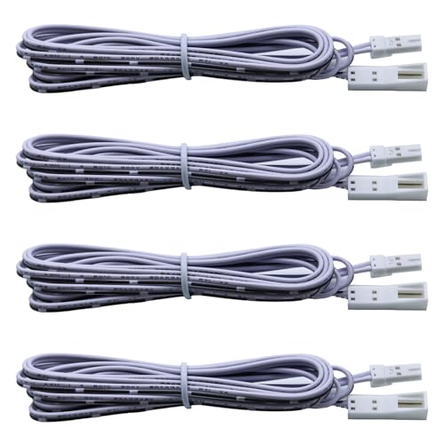 Image of Flexible Extension Cables for AIBOO Cords,4 Packs 2m RF Wireless LED Driver Extension Cable Under Cabinet Lighting Kit Accessories 2-Pin Male-Female LED Driver Power Extension White Cord