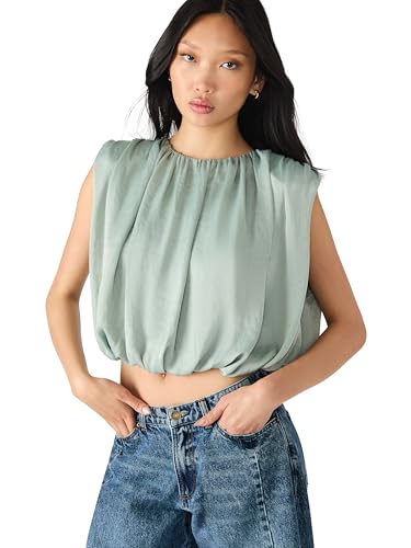 Steve Madden Apparel Milana TOP,Jade Cream, XL