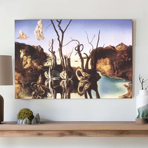 Toile Cygnes et Éléphants Dali - Impression Murale de Qualité - 4