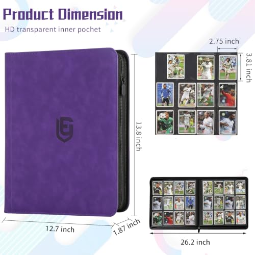 EYEGLEAM 12 Pocket Card Binder,720 Pocket Trading Card Binder，Side Loading Collectible Card Albums for MTG, for TCG Football, Sports, Game Cards Purple by EYEGLEAM - Used condition - Image 3