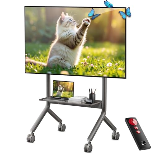 NB ERGONOMIC Motorized Mobile FCC Qualified TV Cart for 65-90 Inch Flat Screens, Electric Height Adjustable TV Stand, Heavy Duty Rolling Trolley for Smart Board150 lbs Capacity, P150 by NB ERGONOMIC - Used condition - US$272.54