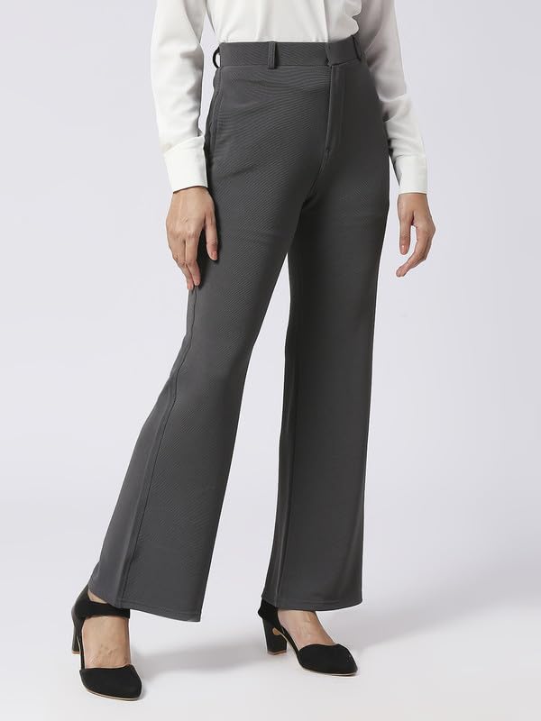Image of Modern Women's High-Rise Loose Fit Casual Boot Cut Trousers