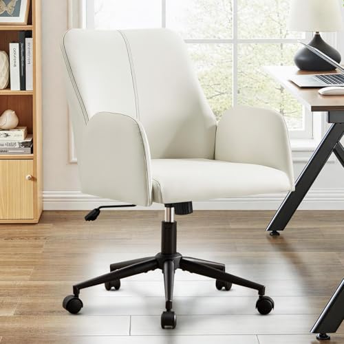 Ckaff Chaise de Bureau, Fauteuil Bureau Ergonomique en Cuir PU, Chaise de Travail avec Siège Pivotant, Dossier Inclinable et Hauteur Réglable, Chaises d'...