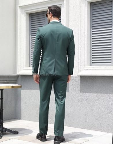 Mens 2 Piece Suit Slim Fit Wedding Prom Party Business Suit Notch Lapel One Button Blazer and Pants Tuxedo Set3