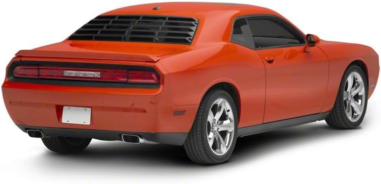 Rear Window Louvers | Retro Fastback Style ABS Rear Window Cover | Lift-Off One-Piece Design with Easy No-Drill Installation | Compatible with 2008–2023 Dodge Challenger