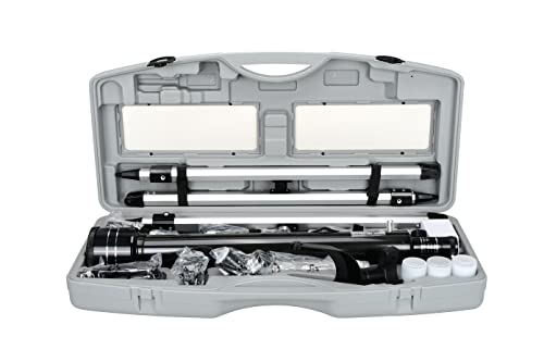 Image of Coleman 700mm x 60mm Refractor Telescope (35x-525x) Kit with Heavy-Duty Carrying Case - Metallic Charcoal Gray