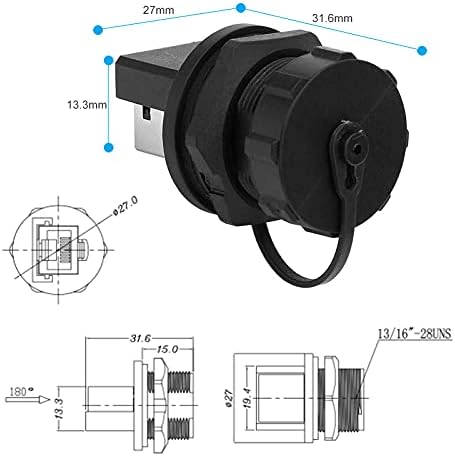 DIFCUL 2 Pcs Network Connectors Ethernet LAN Cable Connector Adapter Panel Mounting RJ45-180° Waterproof 5/6 Connector Ethernet LAN Cable Connector, Connector for Standard Cat5 Cat5e Cat6e Cable