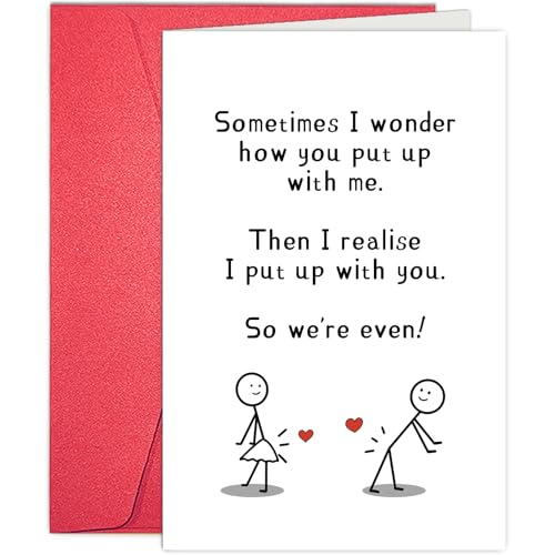 Leinessy Funny Valentine's Card for Boyfriend Girlfriend, Humorous Anniversary Card from Husband Wife, Quirky Valentine's Day Gift for Him Her