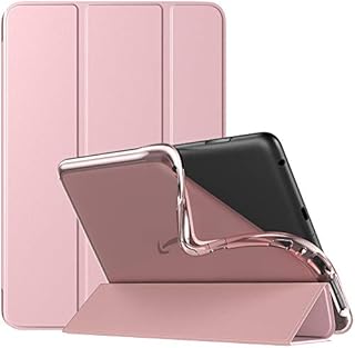TiMOVO Case for All-New Kindle Fire HD 8 Tablet and Fire HD 8 Plus Tablet (10th Generation, 2020 Release), Soft TPU Translucent Frosted Back Slim Cover Shell with Auto Wake/Sleep - Rose Gold