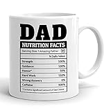 WASSMIN Dad Nutrition Facts Coffee Mug - 1 Amazing Dad Coffee Cups for Papa, Daddy - Great Gift for Him, Funny Father Gifts from Son, Daughter, Kid - Christmas Gifts, Birthday, Happy Fathers Day