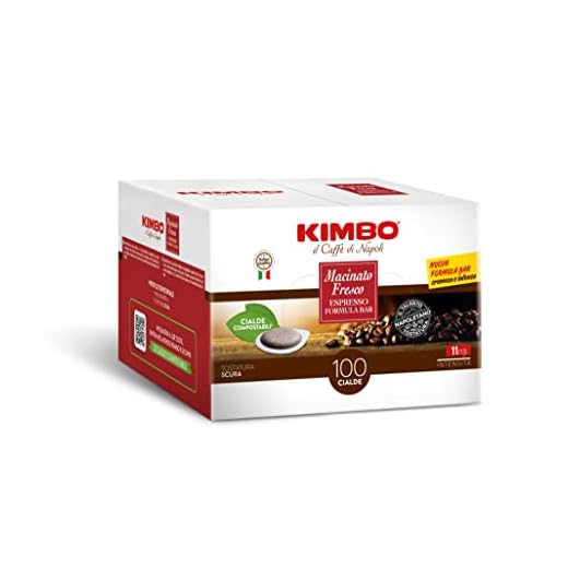 Kimbo Cialde Caffè - 200 Cialde Compostabili ESE - Miscela Macinato Fresco, Forte e Corposo, Intensità 11/13, Tostatura Scura - 2 Confezioni da 100 Cialde