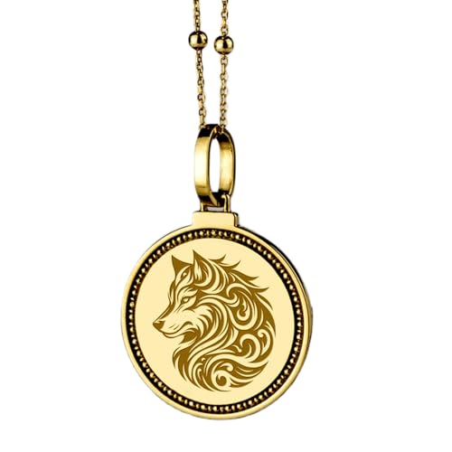 Pendentif rond de 28 mm gravé Vienne en argent 925 noble et finitions or