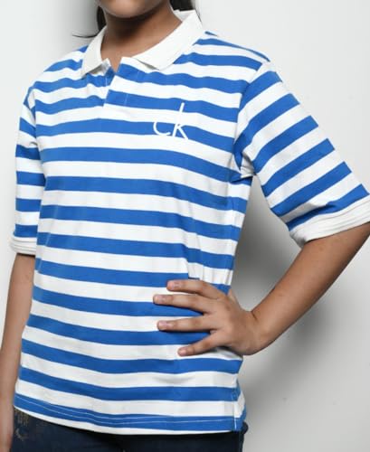 Image of ANGEL'S CLOTH HOUSE Women's Striped Collar Half Sleeve Cotton T-Shirt Foe Women
