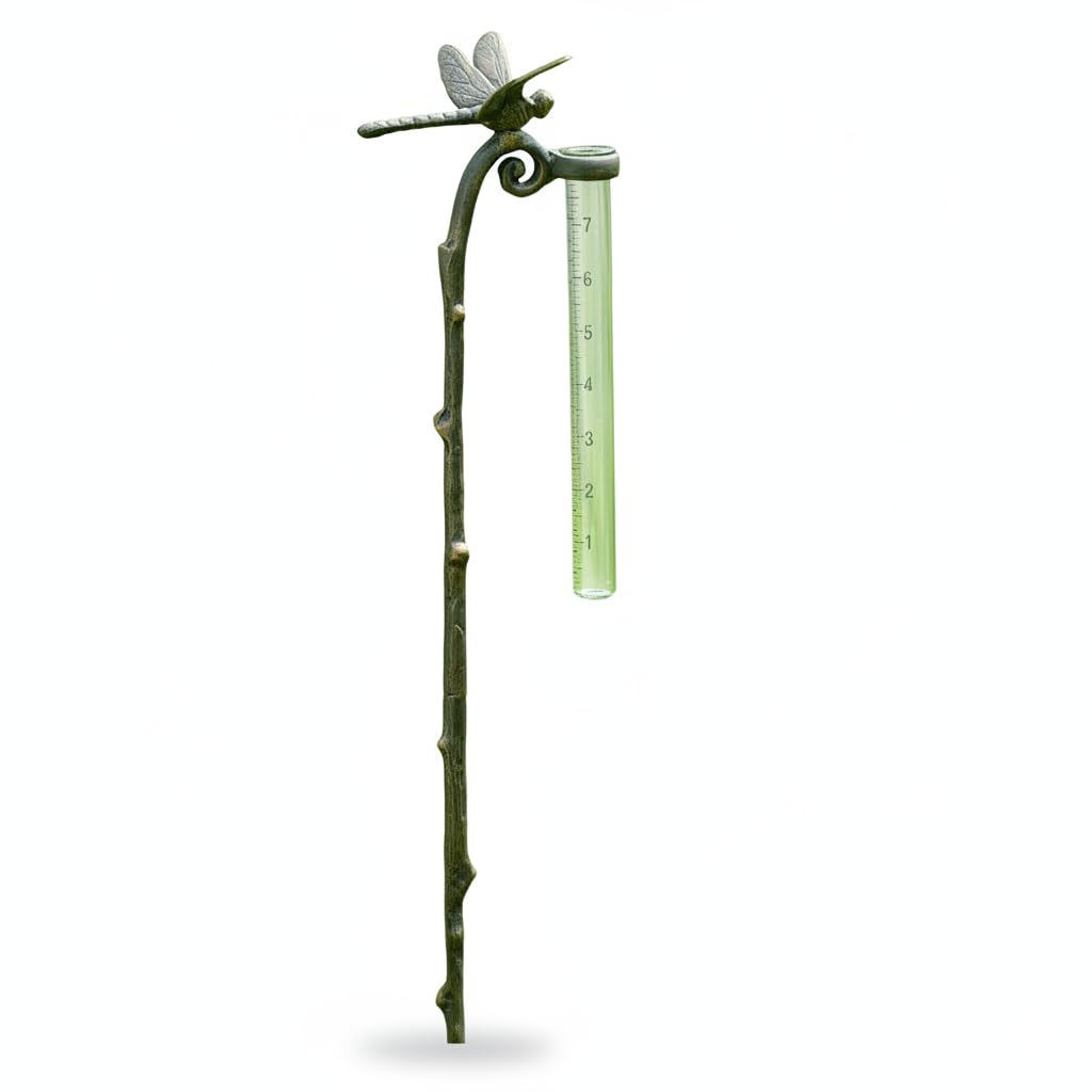 SPI Regenmesser Libelle Gartenstecker Home Aluminium Messgerät für Niederschlag
