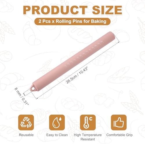 Rouleau à pâtisserie anti-adhésif en silicone à âme d'acier - 3