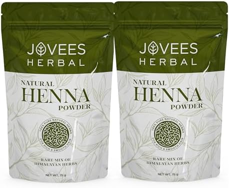 Jovees Herbal Mehandi/Henna Powder | With Amla, Shikakai & Brahmi Powder | For Extra Conditioning | Control Hair Fall & Repairs Damaged Hair | 75g (Pack of 2)