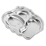 KOCKSHION 子供用 ステンレス製格皿 カートゥーンデザインの幼児用ディナー