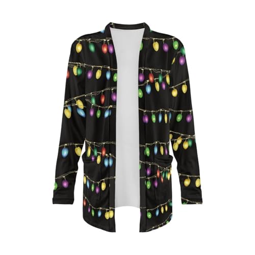 Image of Biyejit Women's Long Sleeve Open Front Cardigan Casual Loose Lightweight Cardigans with Pockets Drape Cardigan