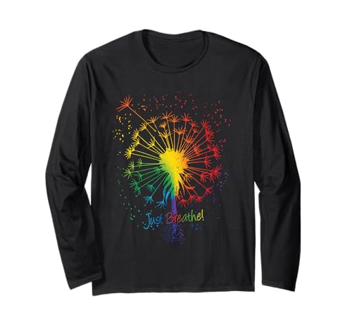 Cute Dandelion Just Tattoo Arrow Breathe Rainbow Long Sleeve T-Shirt