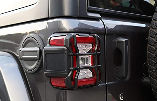 Yoctm Black Light Guards For Rear Taillights (Led Tail Light) Covers Protector Trim For Jeep Wrangler Jl Jlu Rubicon Sport Sahara 2018 2019 2020 2021 (Just For Led Tail Light,Will Not Fit For Jt) #TOP6