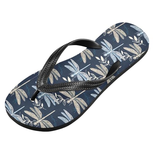 Dragonfly Leaves Blue Flip Flops for Beach Thong Sandals Anti-slip Lightweight Beach Shoes for Summer Swim Travel2