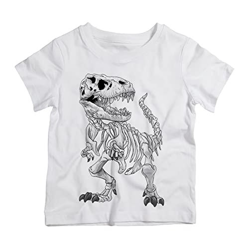 Camiseta Infantil Branca Dinossauro Esqueleto Dino (8)