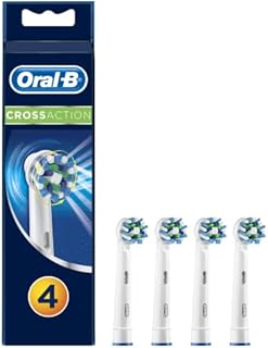 Oral-B CrossAction Końcówki do Szczoteczek, 4 Sztuki, Oryginalne Wkłady do Elektrycznej Szczoteczki, Białe