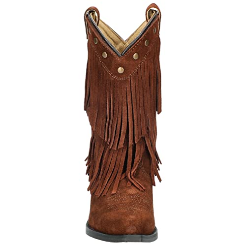 Smoky Girls Wisteria Double Fringe Tan Western Boot,Tan,9.5 M Us Toddler #TOP3
