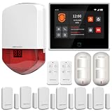 Wolf Guard antifurto allarme casa domestico con touch screen da 7 pollici, sistema di sicurezza intelligente 4G + WiFi con controllo tramite app Tuya (WT4F-01A)