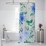 HCHZSH123 Flower Shower Curtain Liner, Fabric Shower Curtain Liners, Waterproof Polyester Shower Lin