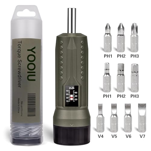 YOOIU Torque Screwdriver Set 10-70 in-lb, Adjustable Inch Pound 11Pcs Kit by YOOIU - Used condition - Image 4