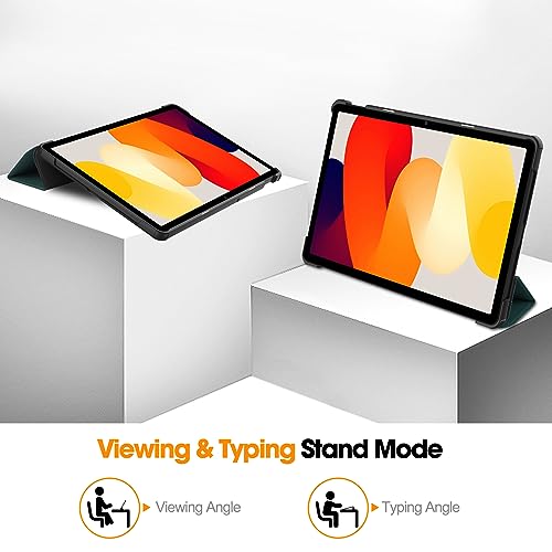 Vakarey Etui na tablet Xiaomi Redmi Pad SE 11 cali, z automatycznym uśpieniem/budzeniem etui na tablet do Tab Redmi Pad SE, zielone