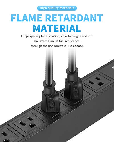 image for KMC 6-Outlet Metal Power Strip Surge Protector, Metal Mounting Bracket