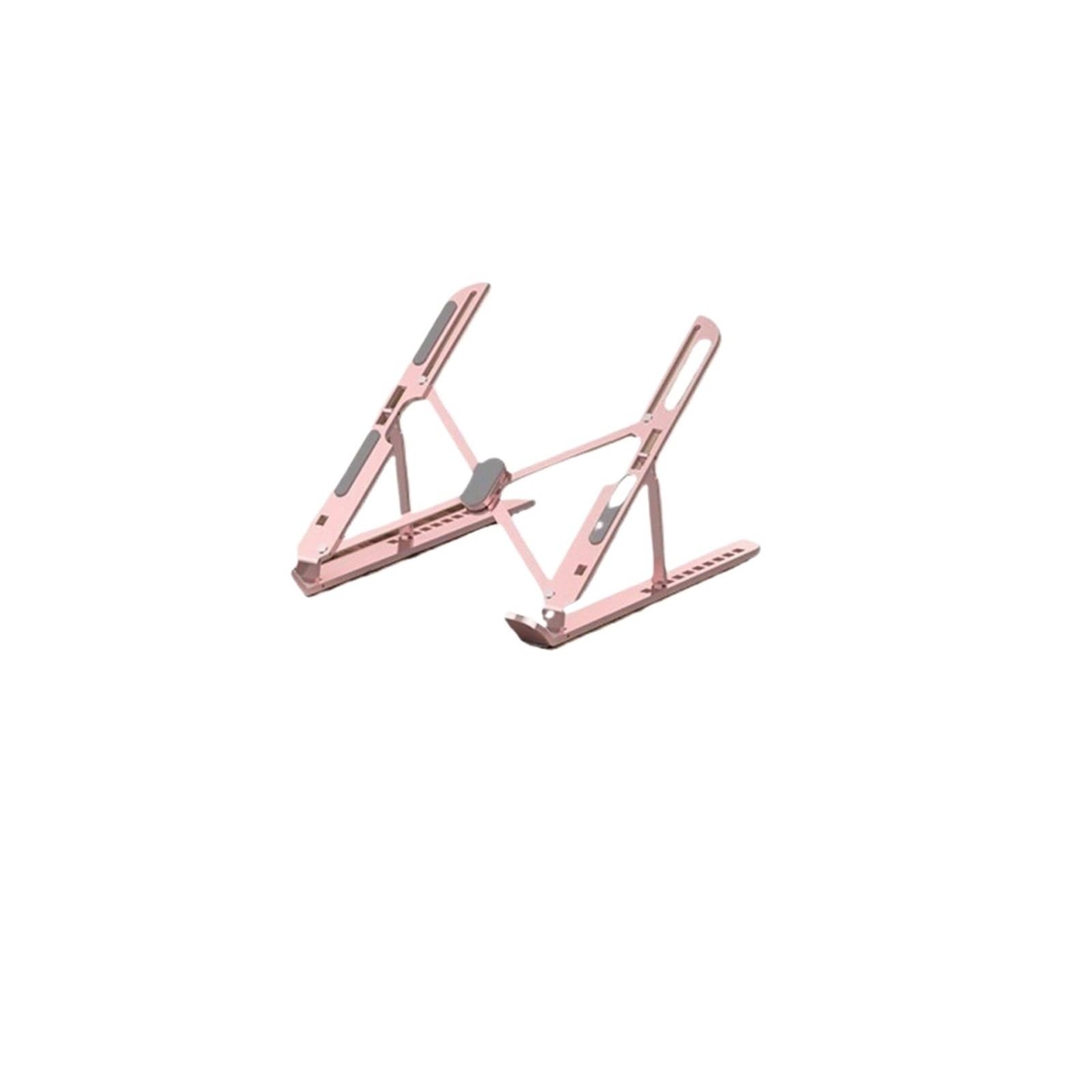 Podstawka pod laptopa Przenośny stojak na laptopa do biurka, składany aluminiowy, dziesięciostopniowa regulacja prędkości(Pink)